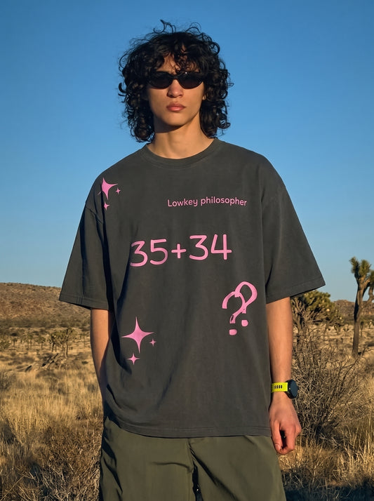 Lowkey Black Oversized Tee – 240 GSM Heavyweight Cotton