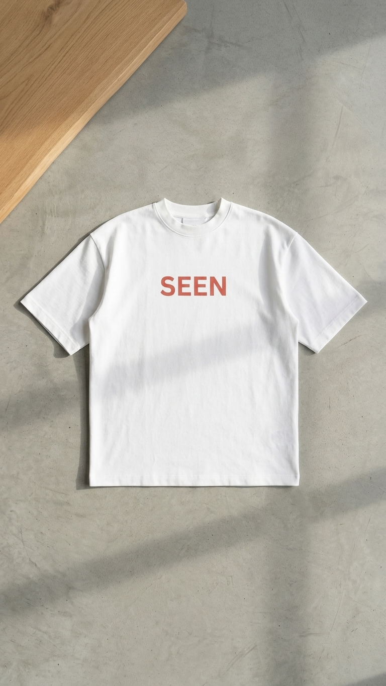 Seen White Oversized Tee – 240 GSM Heavyweight Cotton